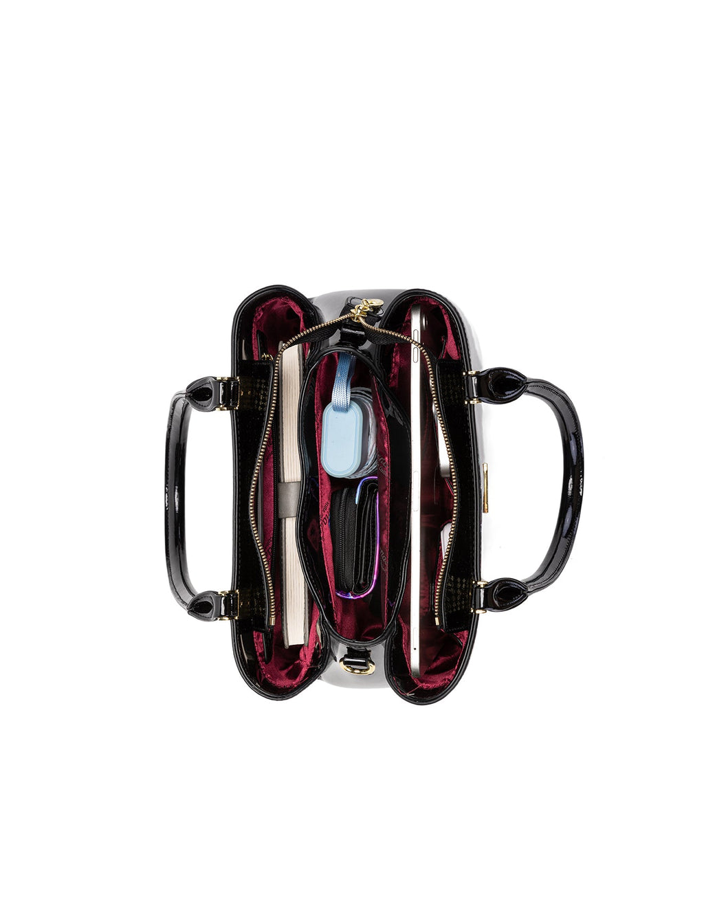 HUMMINGBIRD SINGS PATENT LEATHER BAG  - BIRD PRINT