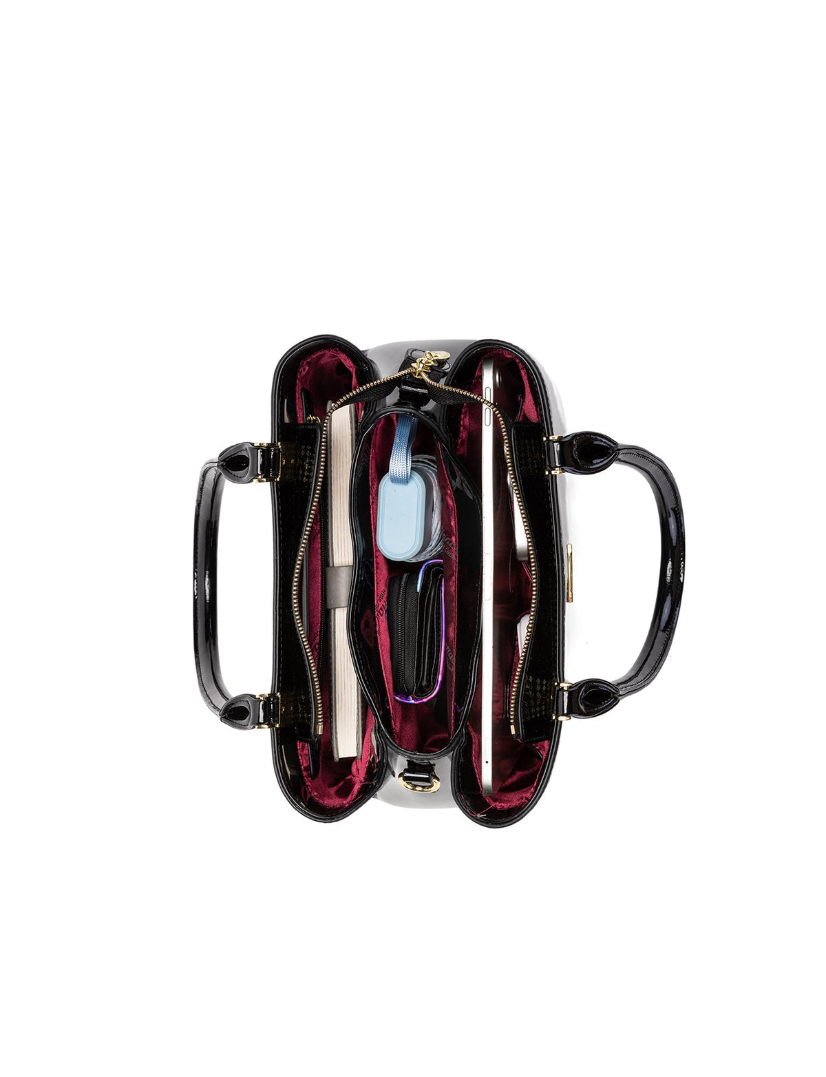 HUMMINGBIRD SINGS PATENT LEATHER BAG  - BIRD PRINT