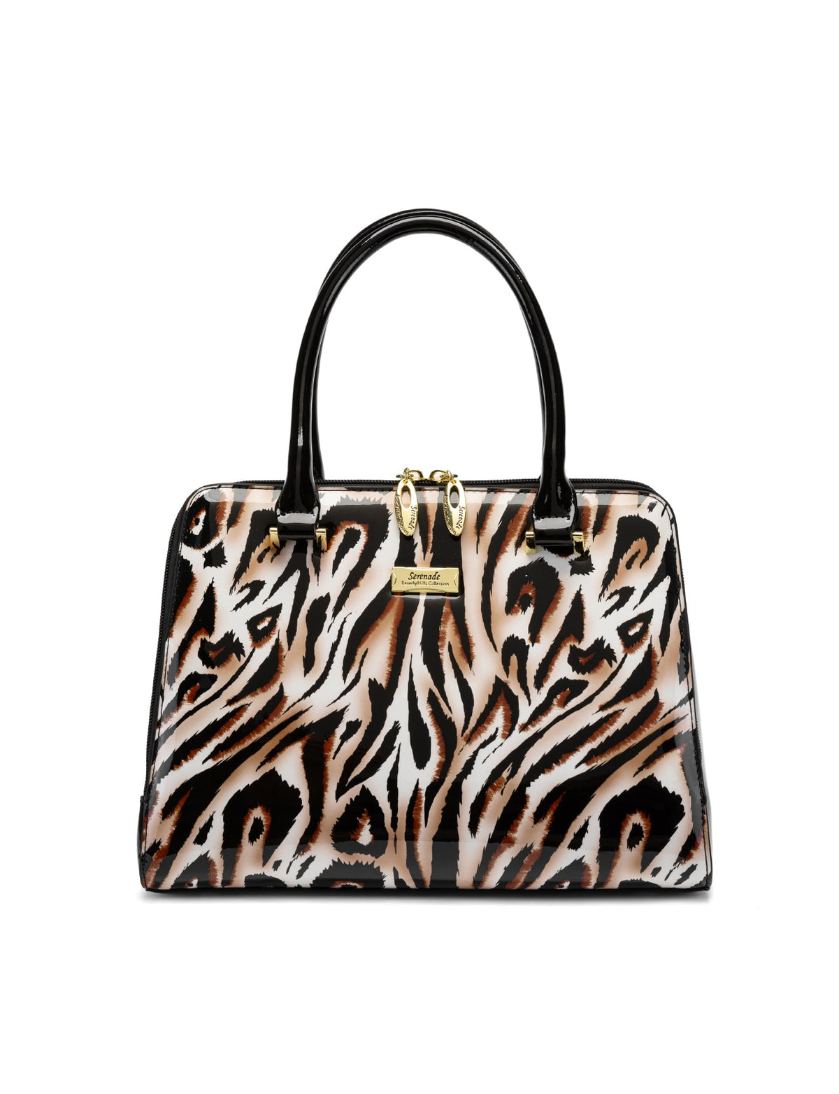COUGAR PATENT LEATHER HANDBAG - COUGAR PRINT