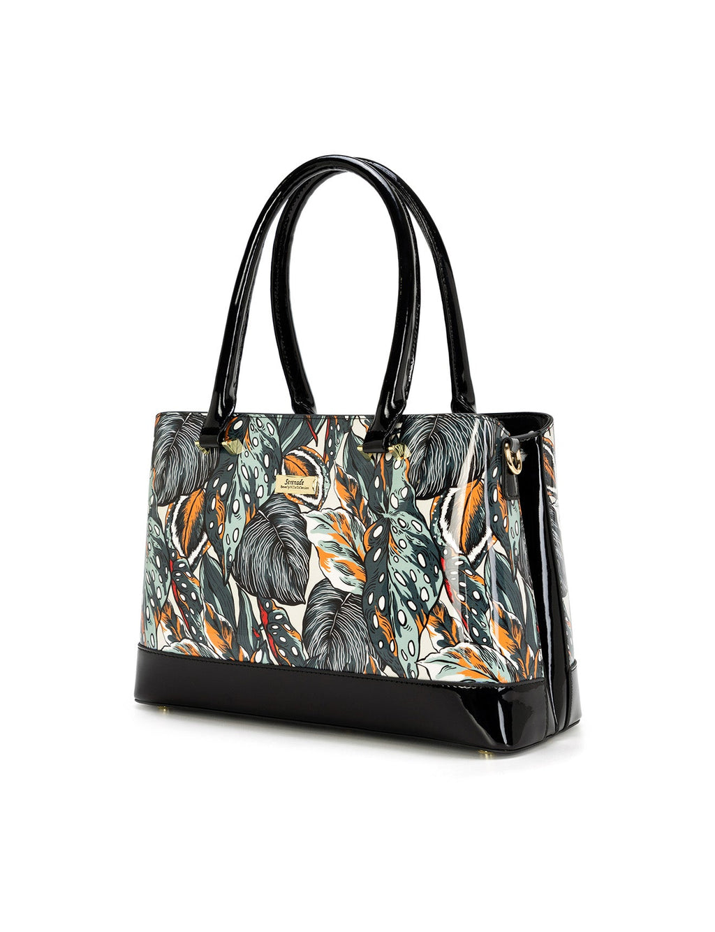 PHYLLIS PATENT LEATHER GRIP HANDLE BAG- SN82-0820