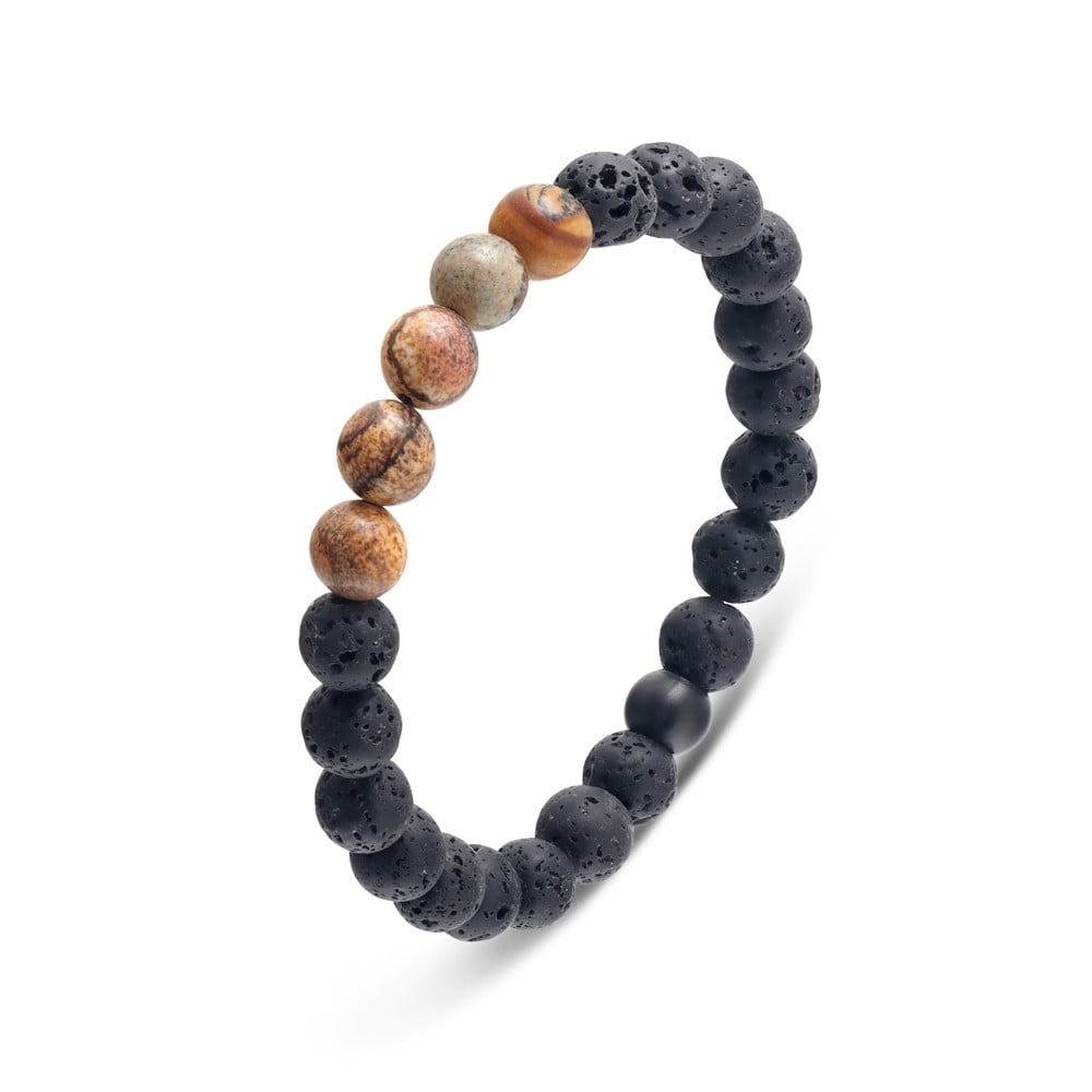 Blaze Men's Black Natural Stone Bracelet