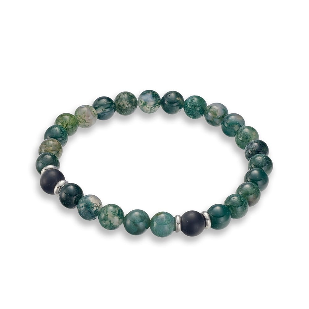 Blaze Men's Onyx & Agate Bead Bracelet