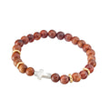 Blaze Men's Rosewood Bead Bracelet with Shell Cross