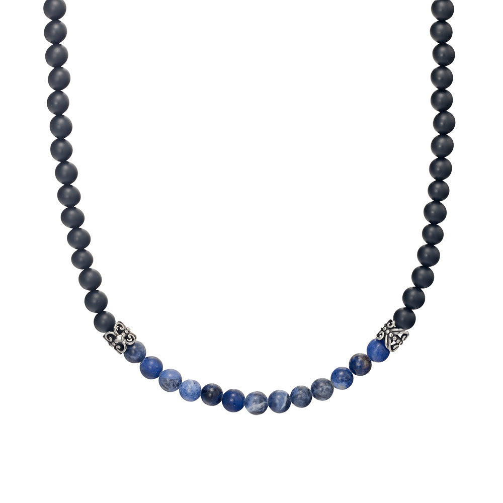 Blaze Men's Matte Black Onyx Bead Necklace