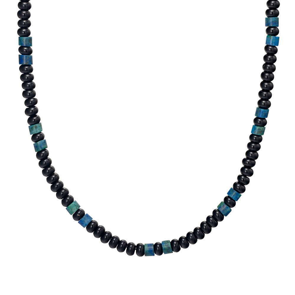 Blaze Men's Black & Sodalite Bead Necklace