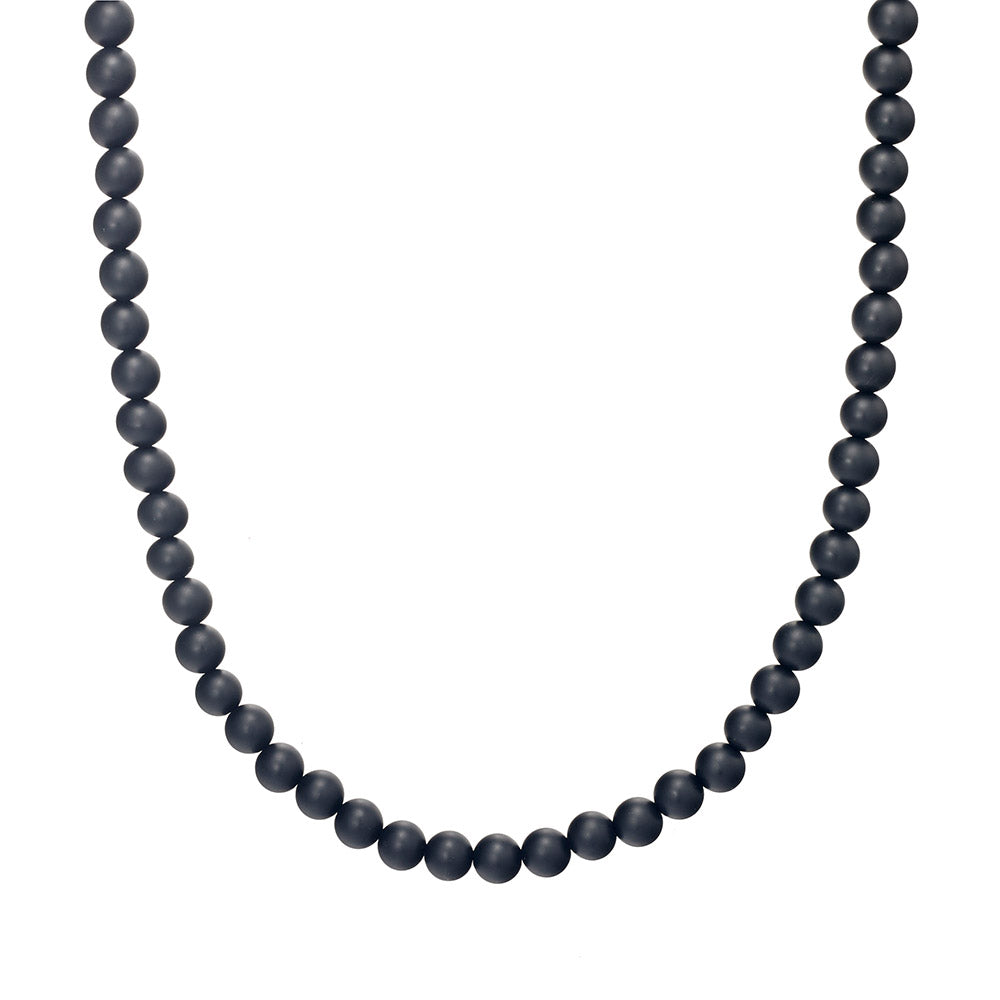 Blaze Men's Black Onyx Bead Necklace