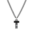 Blaze Men's Mixed-Pattern Cross Necklace with Black Chain