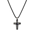 Blaze Men's Black Stainless Steel Cross Pendant Necklace