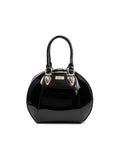 ALLURA ROUNDED MINI PATENT LEATHER HANDBAG-SV1-0293-BLK