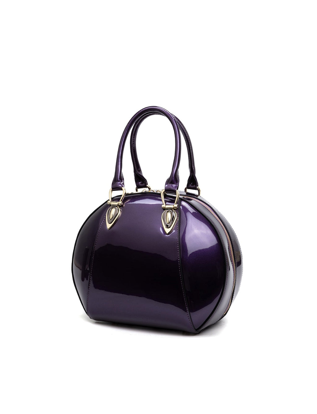 ALLURA ROUNDED MINI PATENT LEATHER HANDBAG-SV1-0293-PUR
