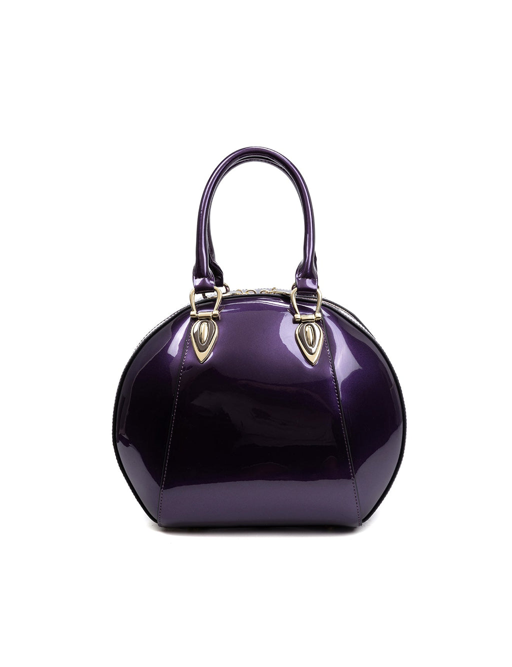 ALLURA ROUNDED MINI PATENT LEATHER HANDBAG-SV1-0293-PUR
