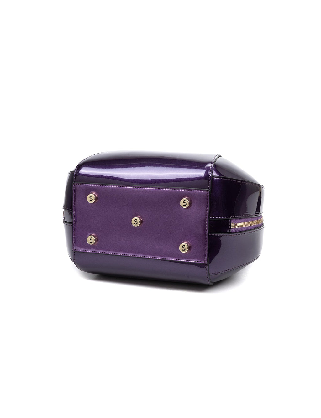 ALLURA ROUNDED MINI PATENT LEATHER HANDBAG-SV1-0293-PUR