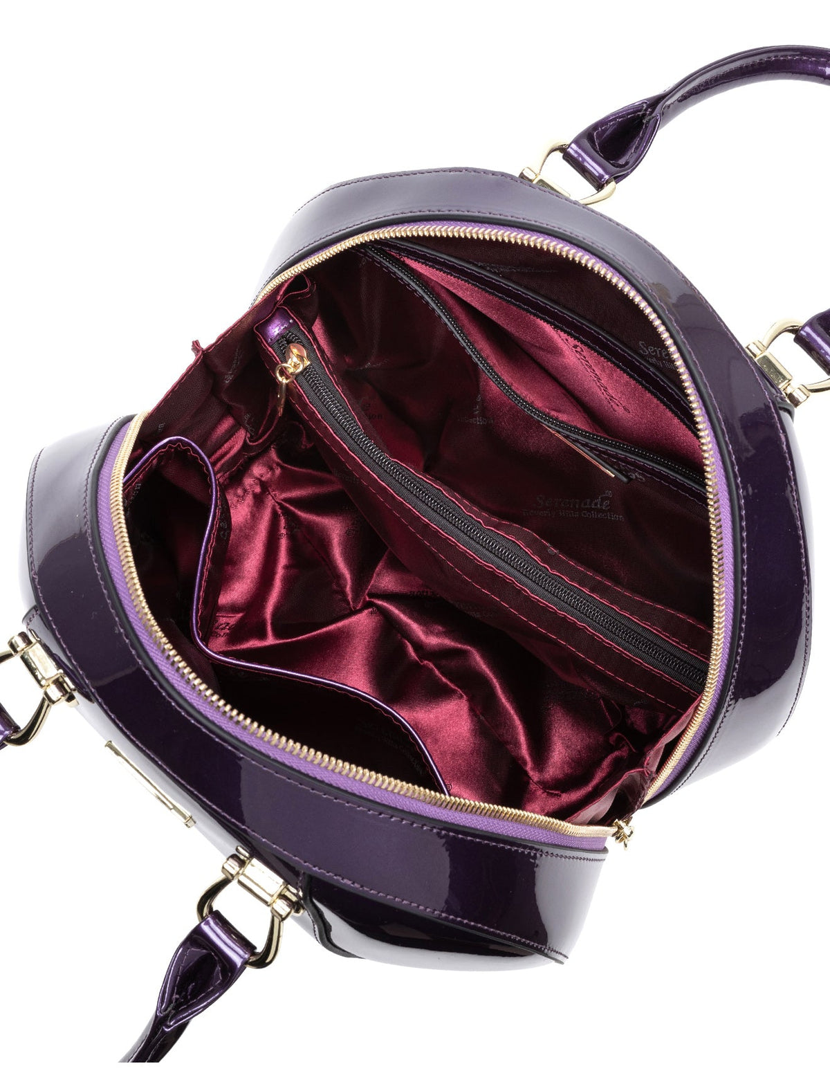 ALLURA ROUNDED MINI PATENT LEATHER HANDBAG-SV1-0293-PUR