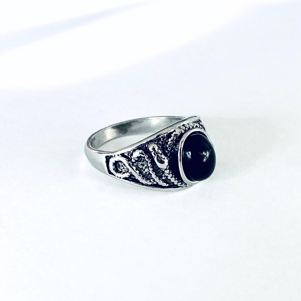 Medusa - Black Obsidian Ring