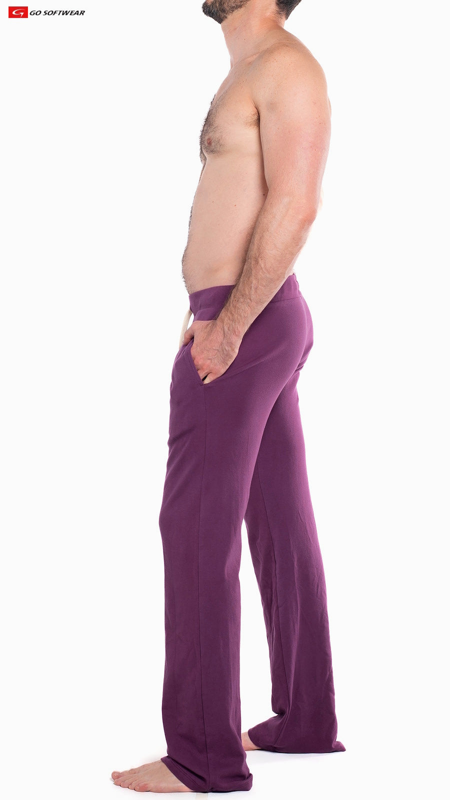 Go Softwear 4663 Men's So Cal Lounge Pant with Pockets - Plum Wine