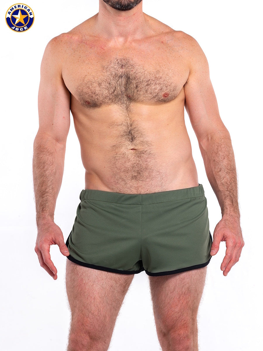 AMERICAN JOCK 8833 Men's Gym Jogging Short with Liner - Basil