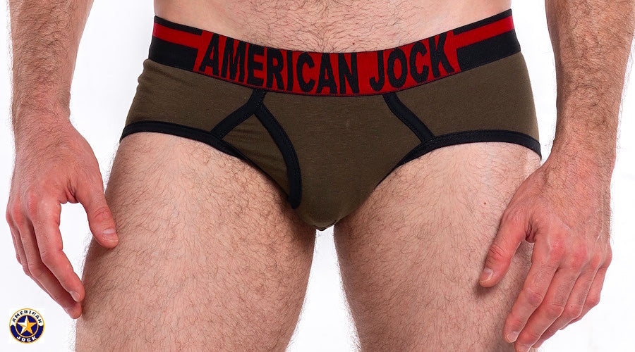 AMERICAN JOCK 8821 Men's Gym Brief - Bronze Green