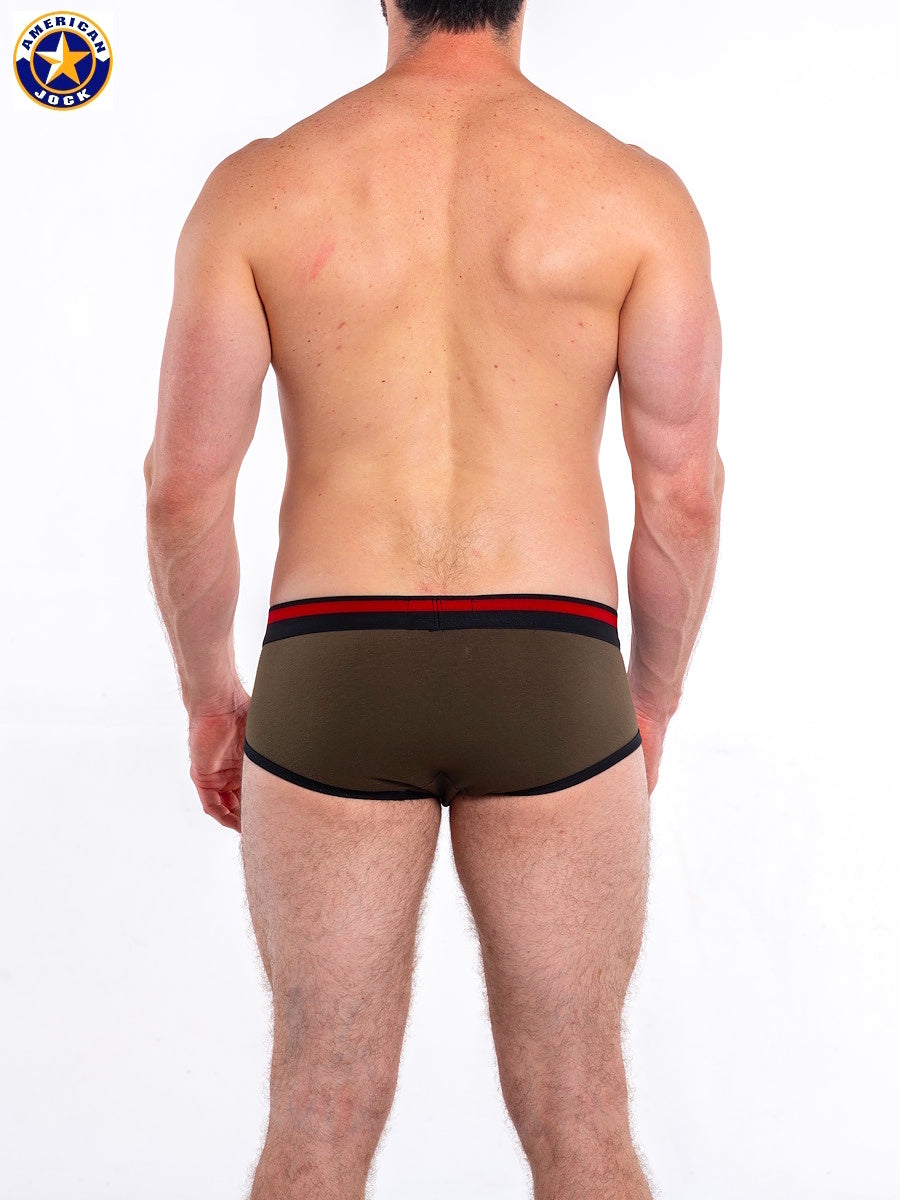 AMERICAN JOCK 8821 Men's Gym Brief - Bronze Green