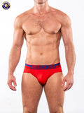 AMERICAN JOCK 8021 Men's Gym 3" Hip Brief - Ribbon Red