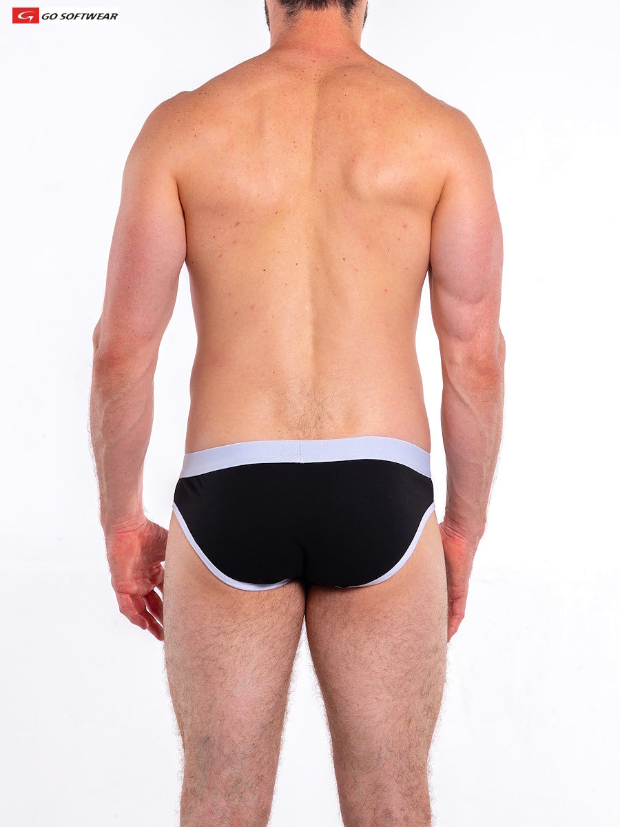 Go Softwear 4601 Men's Cal. Contour Pouch Bikini - Black/White