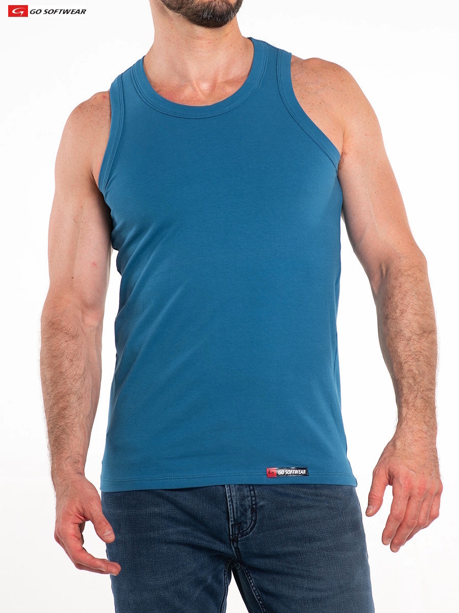 Go Softwear 4685 Men's So Cal Cotton Stretch Tank - Lyon Blue