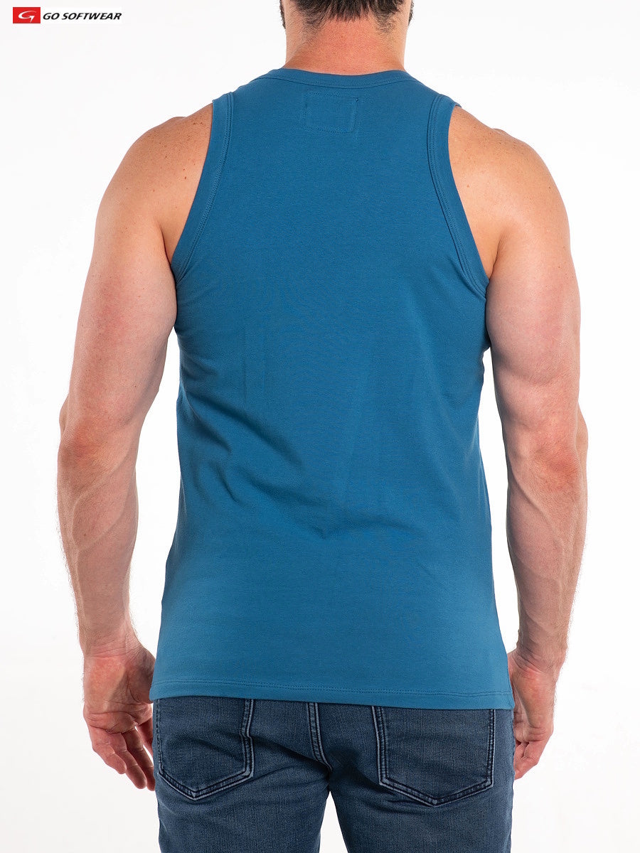 Go Softwear 4685 Men's So Cal Cotton Stretch Tank - Lyon Blue