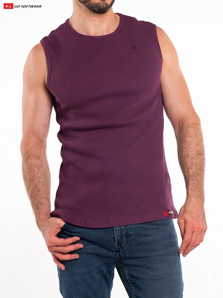 Go Softwear 4631 Men's So Cal Sleeveless Tee - Plum Wine