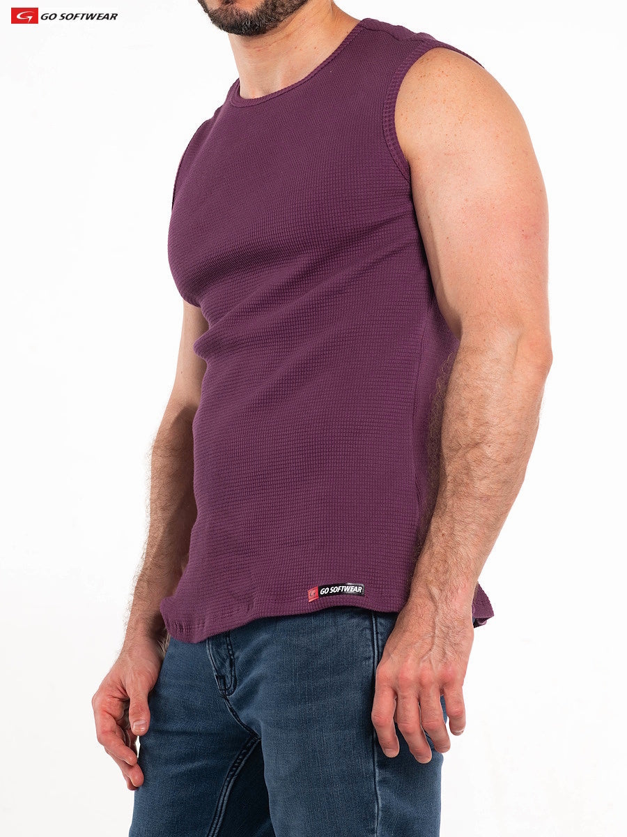 Go Softwear 4631 Men's So Cal Sleeveless Tee - Plum Wine