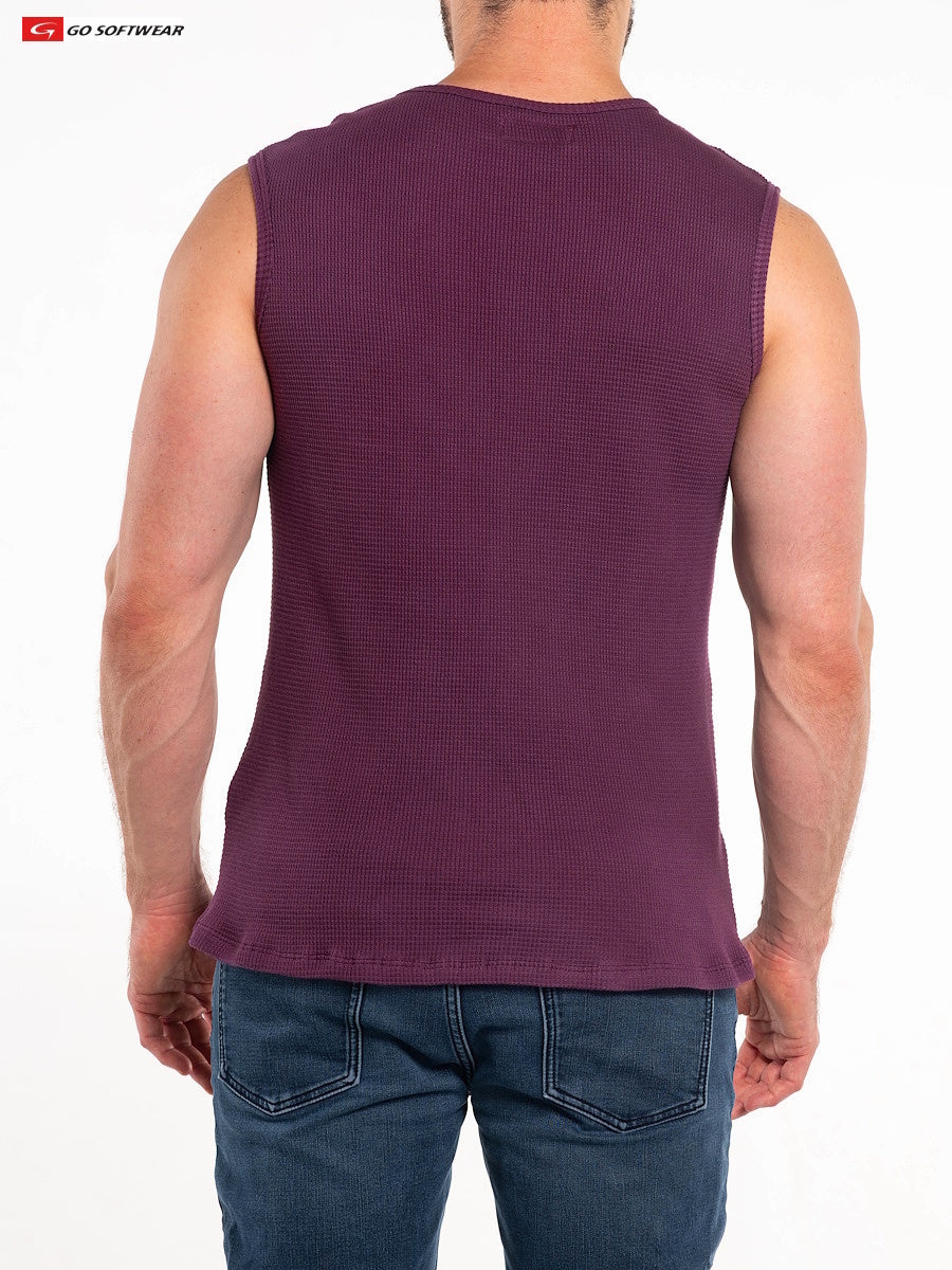 Go Softwear 4631 Men's So Cal Sleeveless Tee - Plum Wine