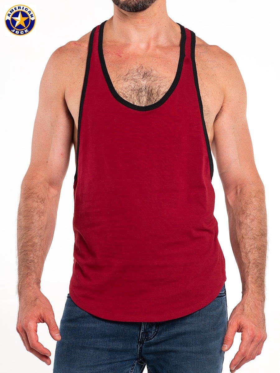 AMERICAN JOCK 8827 Men's Gym Tank Top - Crimson