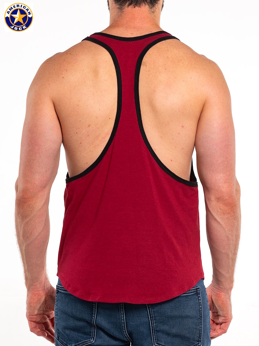 AMERICAN JOCK 8827 Men's Gym Tank Top - Crimson