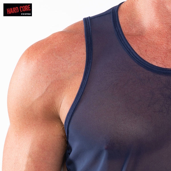 Hard Core 5505 Men's Sheer Tank Top - Navy