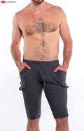 Go Softwear 4764 Men's L. A. Wash Yoga Short - Steel Gray