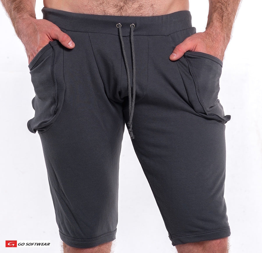 Go Softwear 4764 Men's L. A. Wash Yoga Short - Steel Gray