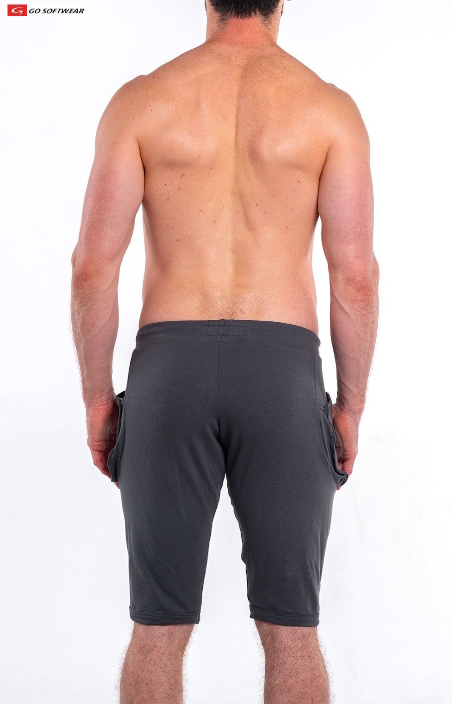 Go Softwear 4764 Men's L. A. Wash Yoga Short - Steel Gray