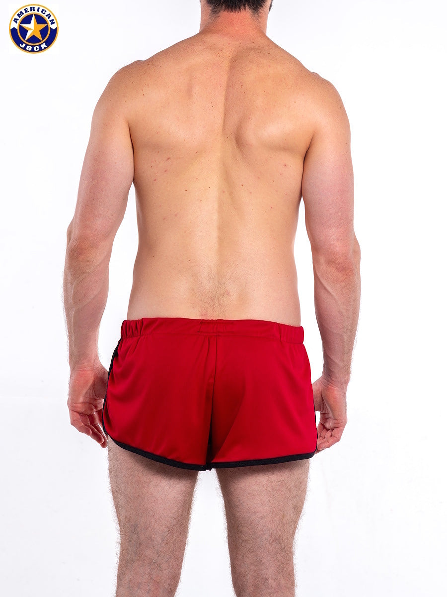 AMERICAN JOCK 8833 Men's Gym Jogging Short with Liner - Cardinal