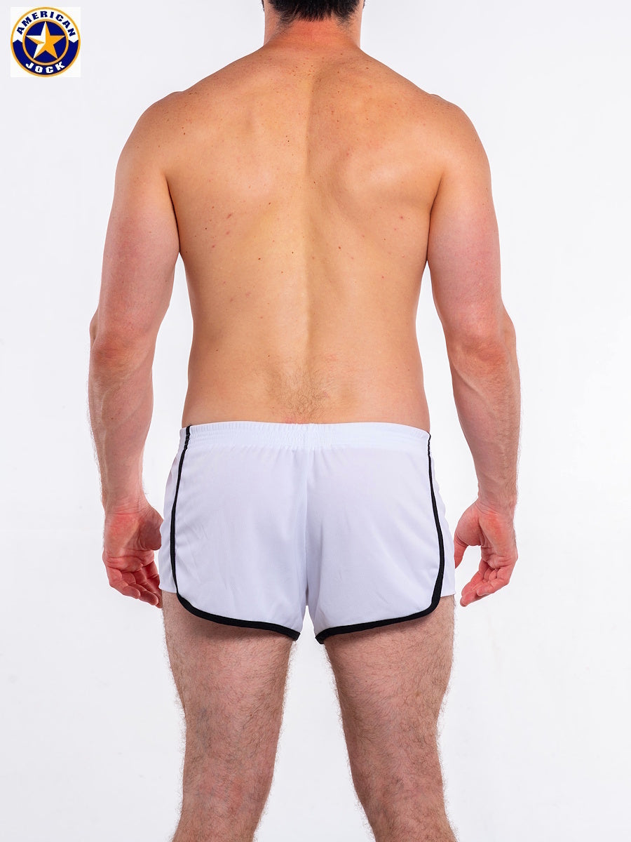 AMERICAN JOCK 8114 Men's Basics 8" Short - White/Black