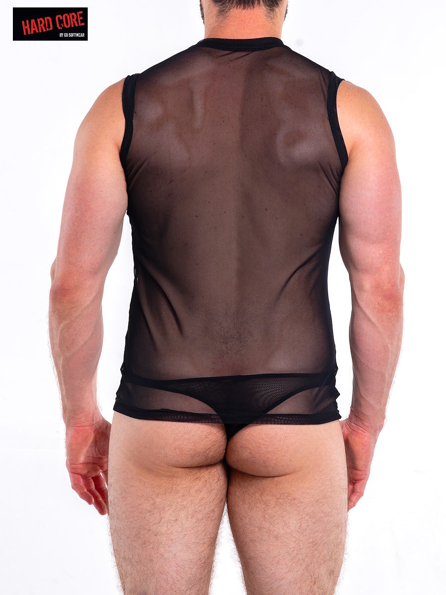 Hard Core 3331 Men's Intimates Sleeveless Tee - Black