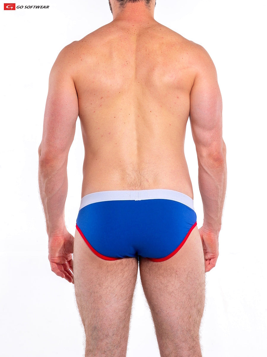 Go Softwear 4601 Men's Cal. Contour Pouch Bikini - Royal Blue/Red