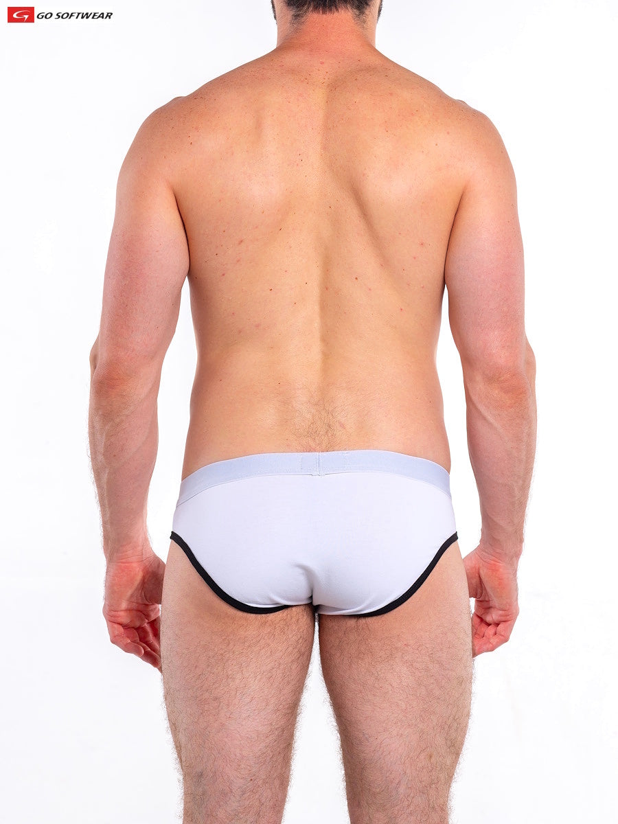 Go Softwear 4601 Men's Cal. Contour Pouch Bikini - White/Black
