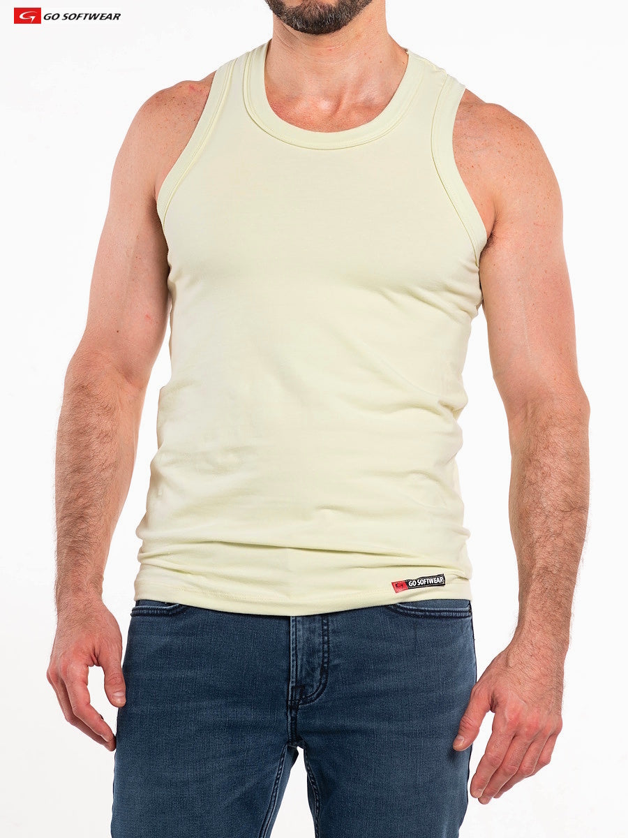 Go Softwear 4685 Men's So Cal Cotton Stretch Tank - Lemon Grass