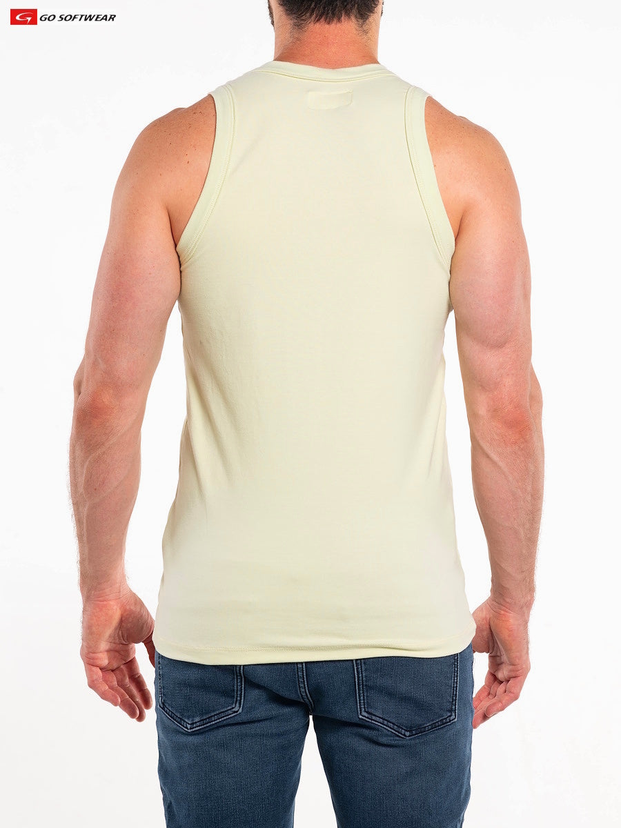 Go Softwear 4685 Men's So Cal Cotton Stretch Tank - Lemon Grass