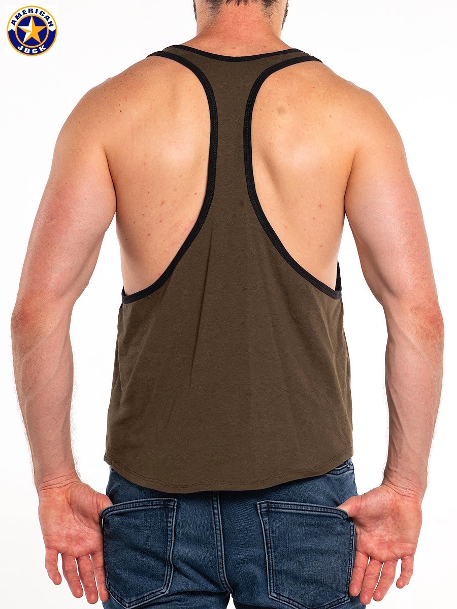 AMERICAN JOCK 8827 Men's Gym Tank Top - Bronze Green