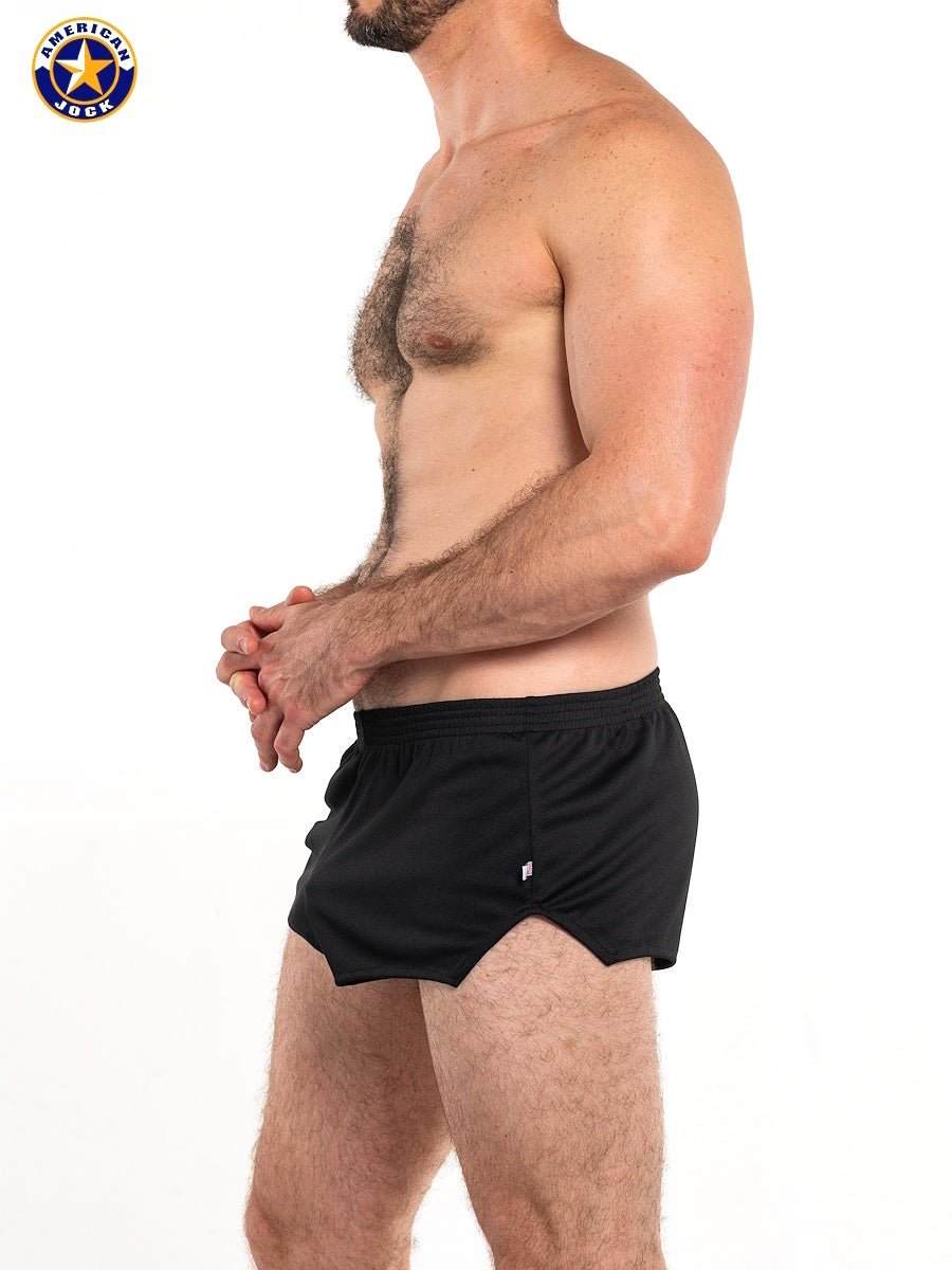 AMERICAN JOCK 8316 Men's Ultra Running Short - Black