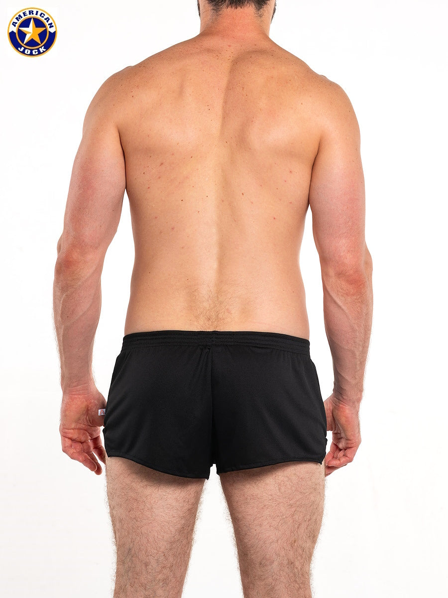 AMERICAN JOCK 8316 Men's Ultra Running Short - Black