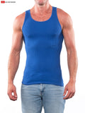 Go Softwear 4615 Men's Rib Tank Top - Cadet Blue