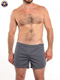 AMERICAN JOCK 8359 Men's 11" Workout Short w/Built-In Jockstrap - Grey