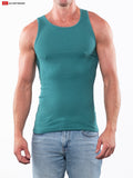 Go Softwear 4615 Men's Laguna Rib Tank Top - Sea Green