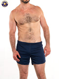 AMERICAN JOCK 8359 Men's 11" Workout Short w/Built-In Jockstrap - Navy