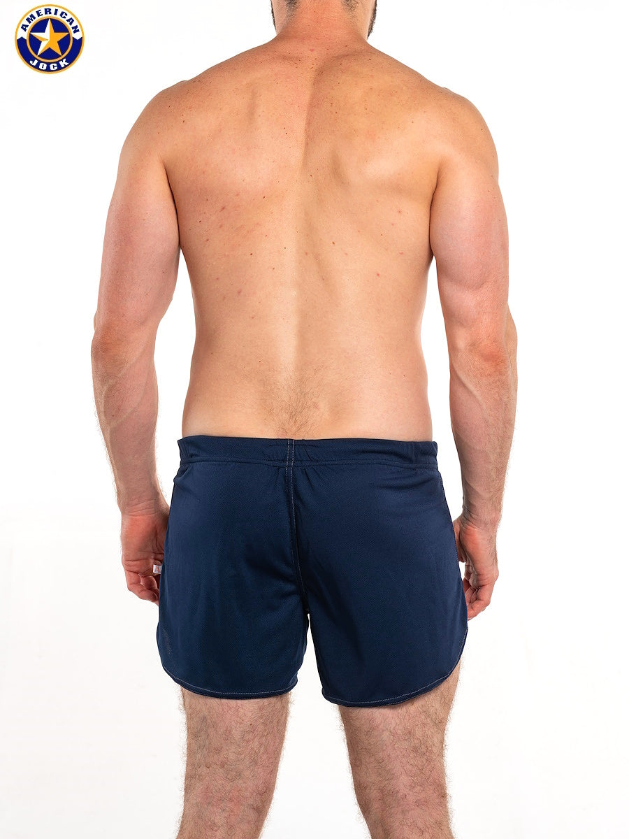 AMERICAN JOCK 8359 Men's 11" Workout Short w/Built-In Jockstrap - Navy